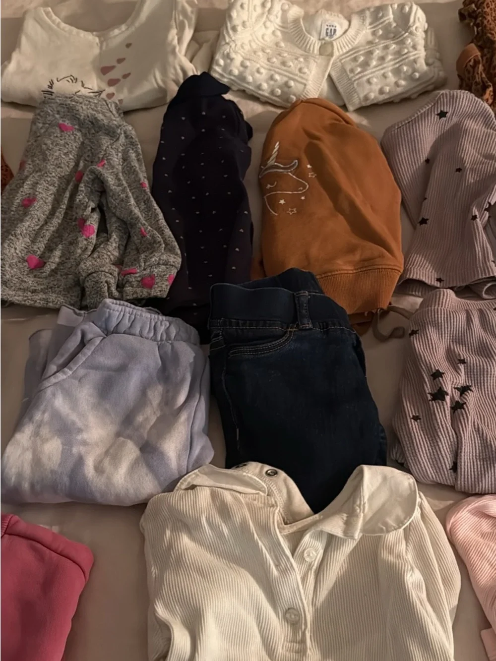 GAP Kids Mixed Color Tops & Sweatshirts Pack - Pink, White, Navy, Brown